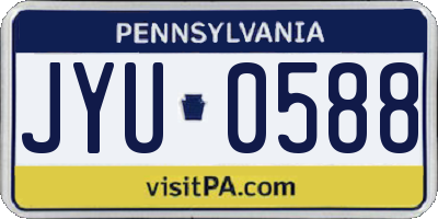 PA license plate JYU0588