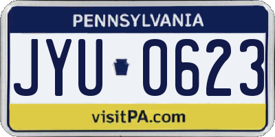 PA license plate JYU0623
