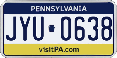 PA license plate JYU0638