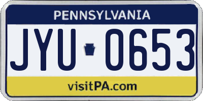PA license plate JYU0653