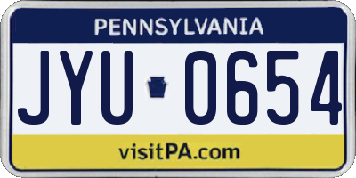 PA license plate JYU0654