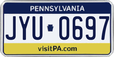 PA license plate JYU0697