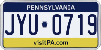 PA license plate JYU0719