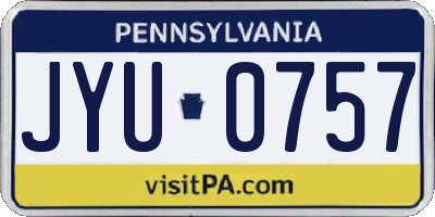 PA license plate JYU0757