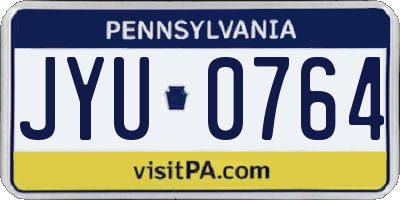 PA license plate JYU0764
