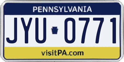 PA license plate JYU0771