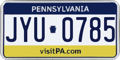 PA license plate JYU0785