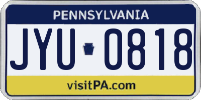PA license plate JYU0818
