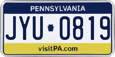 PA license plate JYU0819