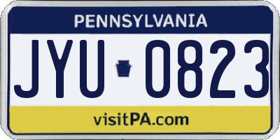PA license plate JYU0823