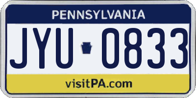 PA license plate JYU0833