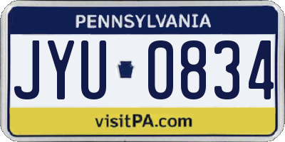 PA license plate JYU0834