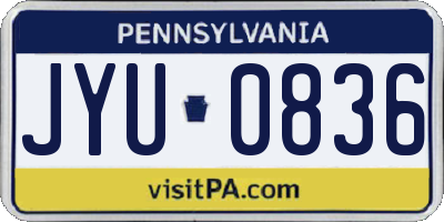 PA license plate JYU0836