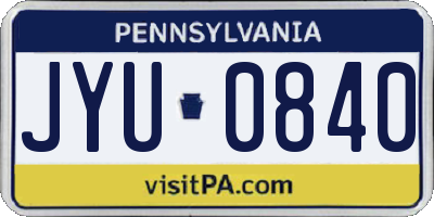 PA license plate JYU0840