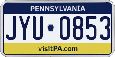 PA license plate JYU0853
