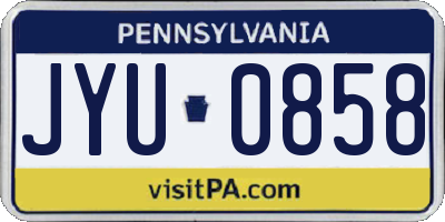 PA license plate JYU0858