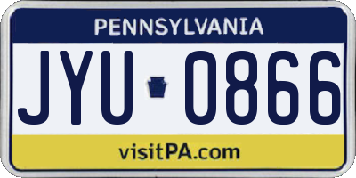 PA license plate JYU0866