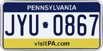 PA license plate JYU0867