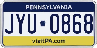 PA license plate JYU0868