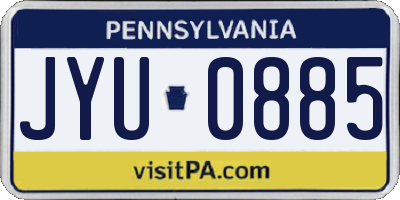 PA license plate JYU0885
