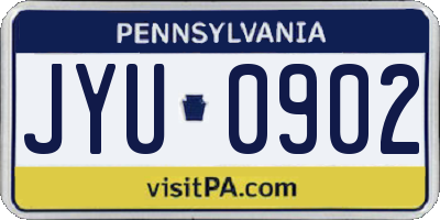 PA license plate JYU0902