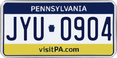 PA license plate JYU0904