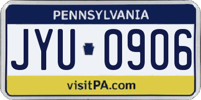 PA license plate JYU0906