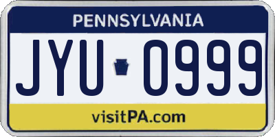 PA license plate JYU0999