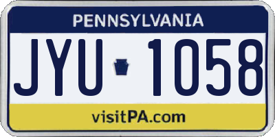 PA license plate JYU1058