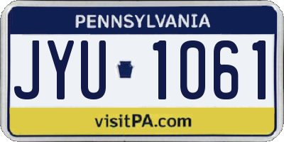 PA license plate JYU1061