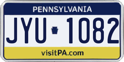 PA license plate JYU1082