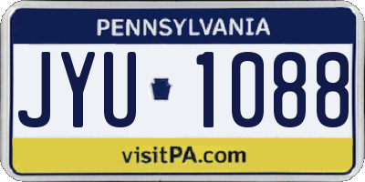 PA license plate JYU1088