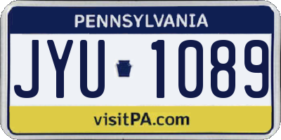 PA license plate JYU1089