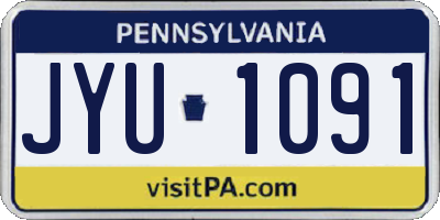 PA license plate JYU1091