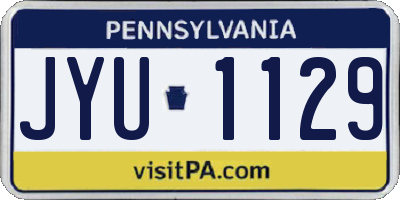 PA license plate JYU1129