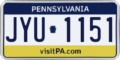 PA license plate JYU1151