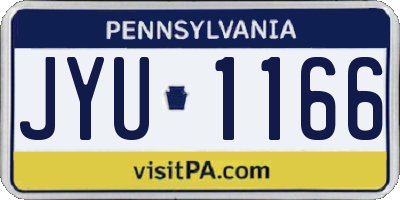 PA license plate JYU1166