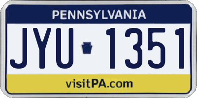 PA license plate JYU1351