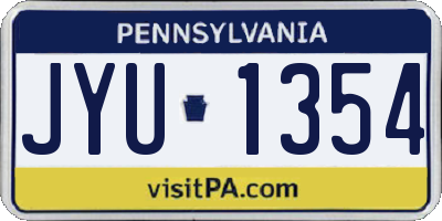 PA license plate JYU1354