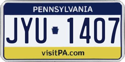 PA license plate JYU1407