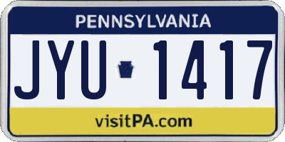 PA license plate JYU1417