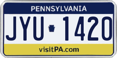 PA license plate JYU1420