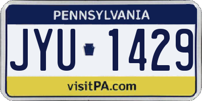 PA license plate JYU1429