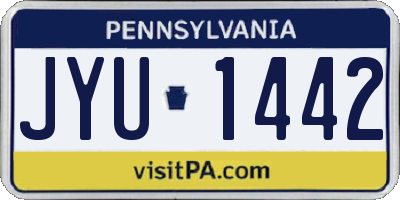 PA license plate JYU1442