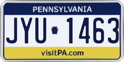 PA license plate JYU1463