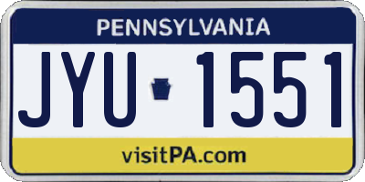 PA license plate JYU1551