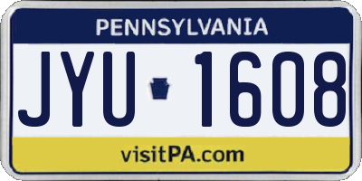 PA license plate JYU1608