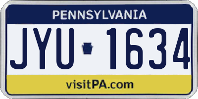 PA license plate JYU1634