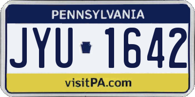 PA license plate JYU1642