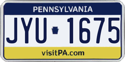 PA license plate JYU1675